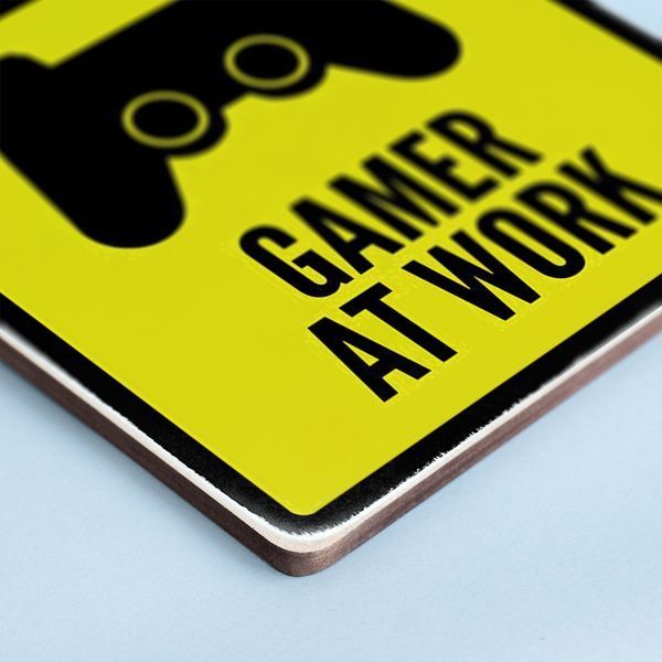 Постер "Do not disturb. Gamer at work. Yellow and black" pvh0014 фото