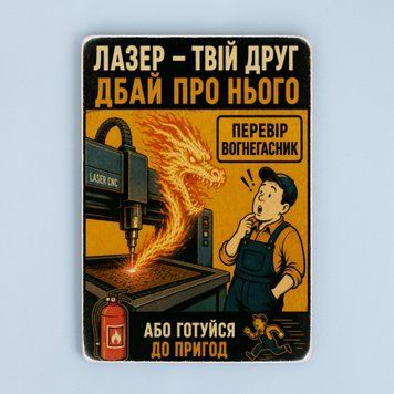Постер &ldquo;Лазер &ndash; твій друг. Перевір вогнегасник&rdquo; pve0004 фото