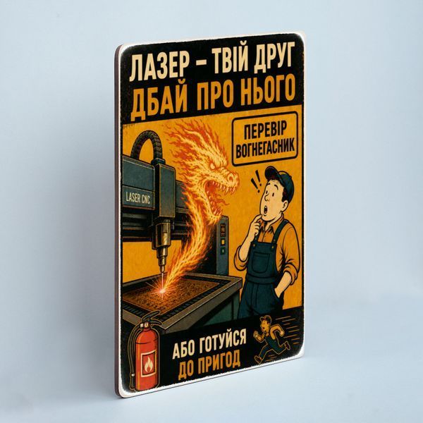 Постер &ldquo;Лазер &ndash; твій друг. Перевір вогнегасник&rdquo; pve0004 фото