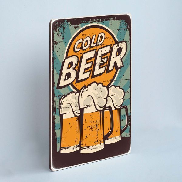 Постер "Cold beer. Blue background" pva0091 фото