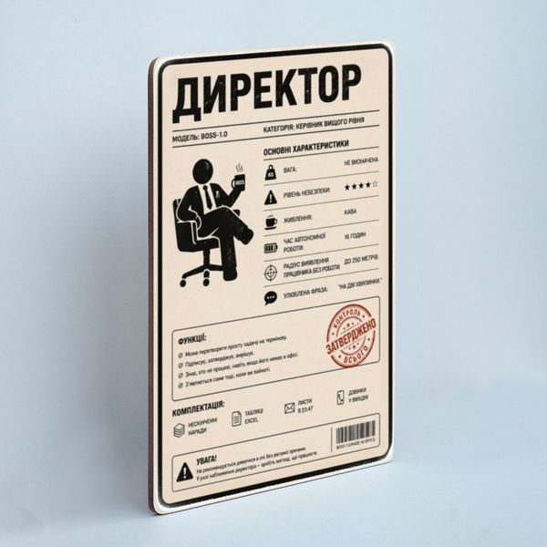Постер "Директор &mdash; інструкція по використанню" pvh0282 фото