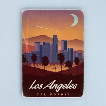 Постер "Los Angeles. Лос-Анджелес. Місяць. Арт" pvt0077 фото