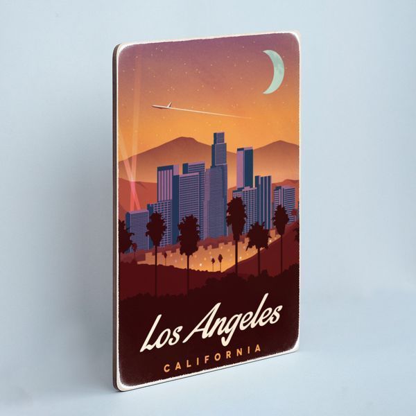 Постер "Los Angeles. Лос-Анджелес. Місяць. Арт" pvt0077 фото