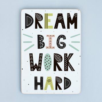 Постер "Dream big work hard" pvh0156 фото