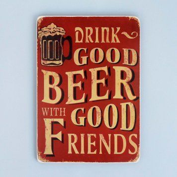 Постер "Drink good beer with good friends. Red" pva0012 фото