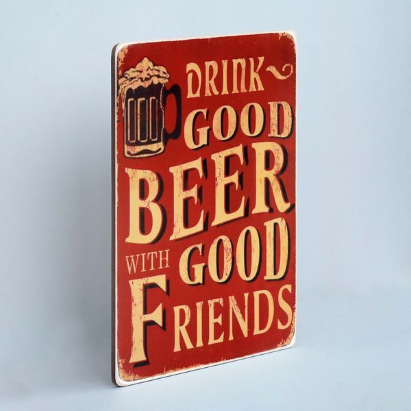 Постер "Drink good beer with good friends. Red" pva0012 фото