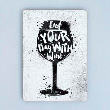 Постер "End your day with wine" pva0073 фото