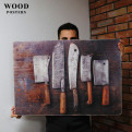 Постер "Вінтажні ножі на дерев'яному фоні"