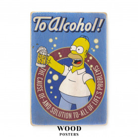 Постер "The Simpsons. Гомер на блакитному тлі. За алкоголь!"