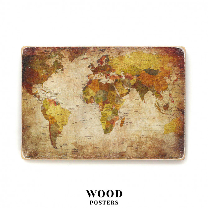 Постер "Вінтажна карта світу"