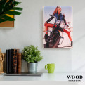 Постер "Джіджі Хадід на вінтажному мотоциклі"