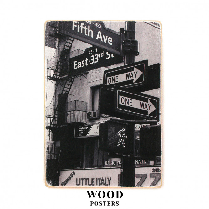 Постер "New York Street. Вулиця Нью-Йорка. Чорно-білий"
