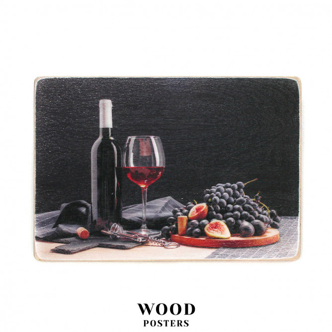 Постер "Натюрморт: вино, інжир і синій виноград"