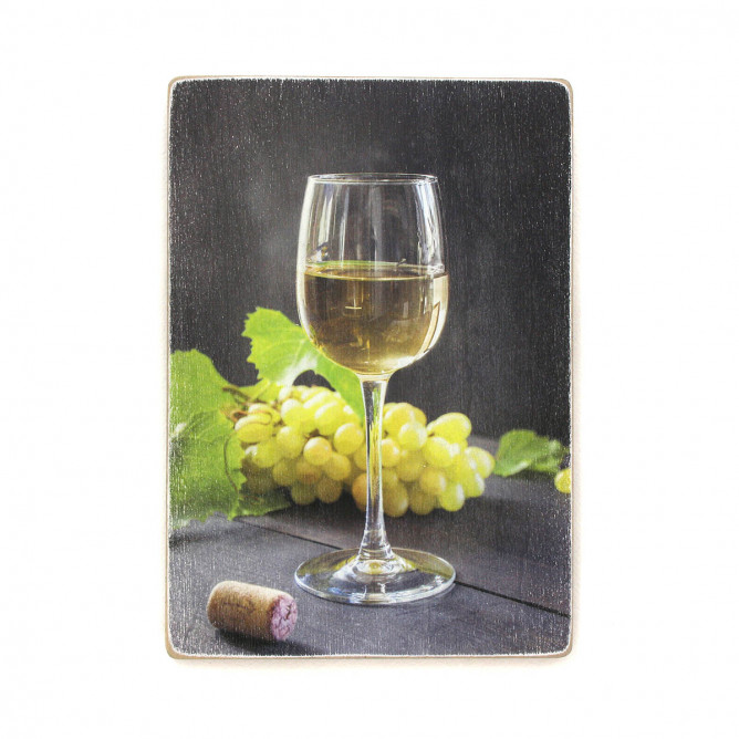 Постер "Келих вина з білим виноградом"